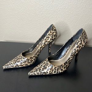 Nine West Pointed Toe Leopard Heels